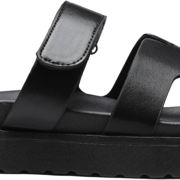 Women's Thick Platform Slide Sandals anti-slip Sole Open Toe Strap Summer Flats - Picture 2 of 7